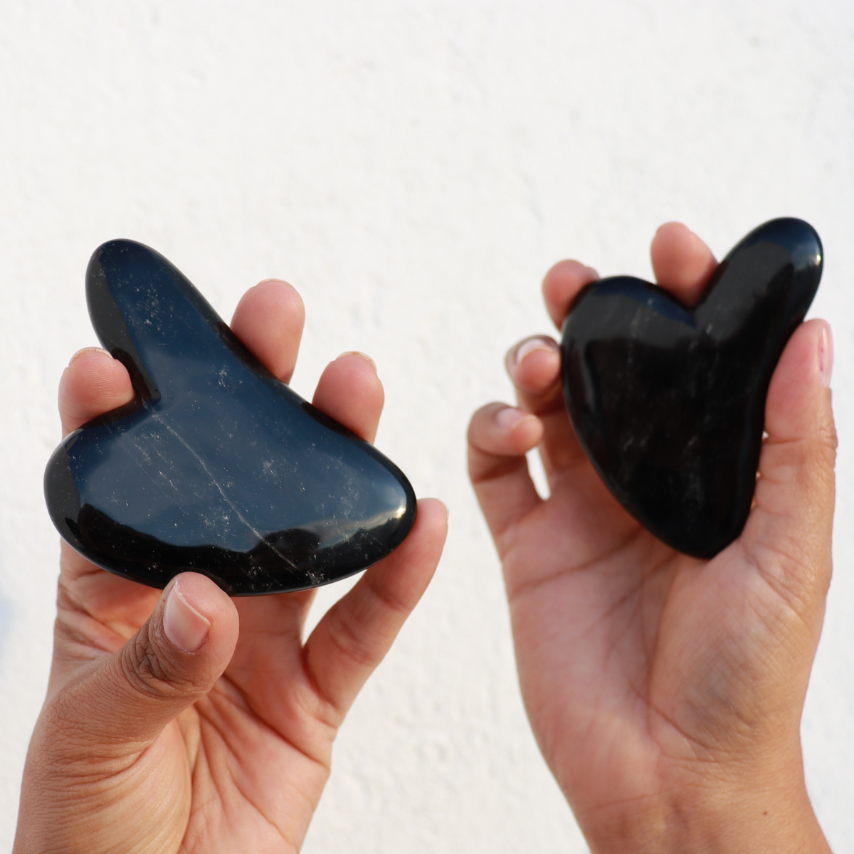 Gua sha Corazón 100% de obsidiana