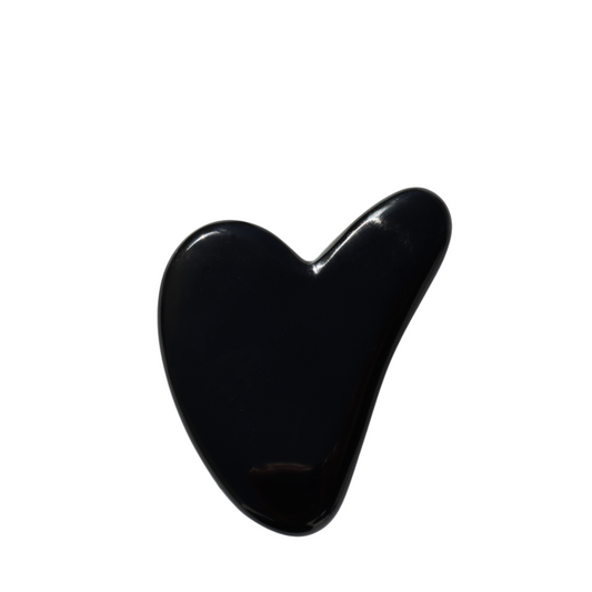 Gua sha Corazón 100% de obsidiana