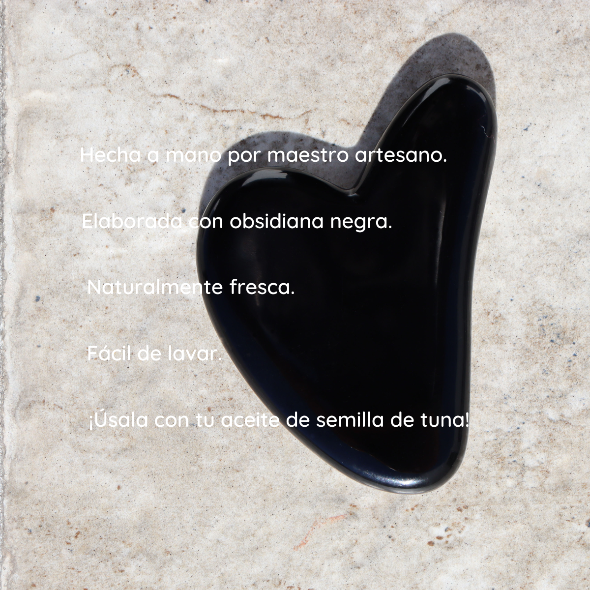 Gua sha Corazón 100% de obsidiana