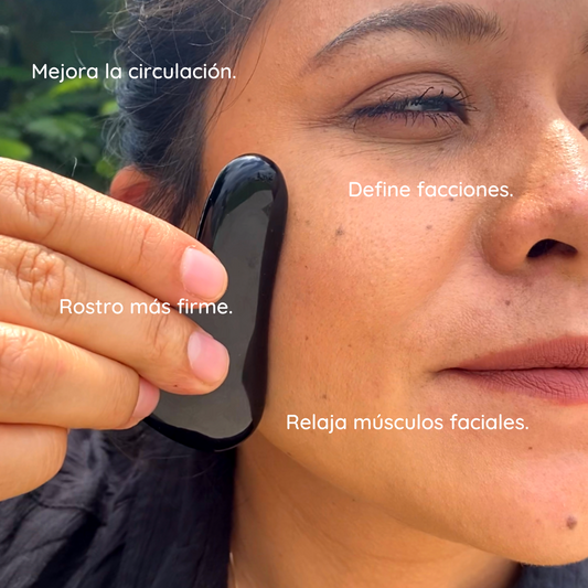 Gua sha Corazón 100% de obsidiana